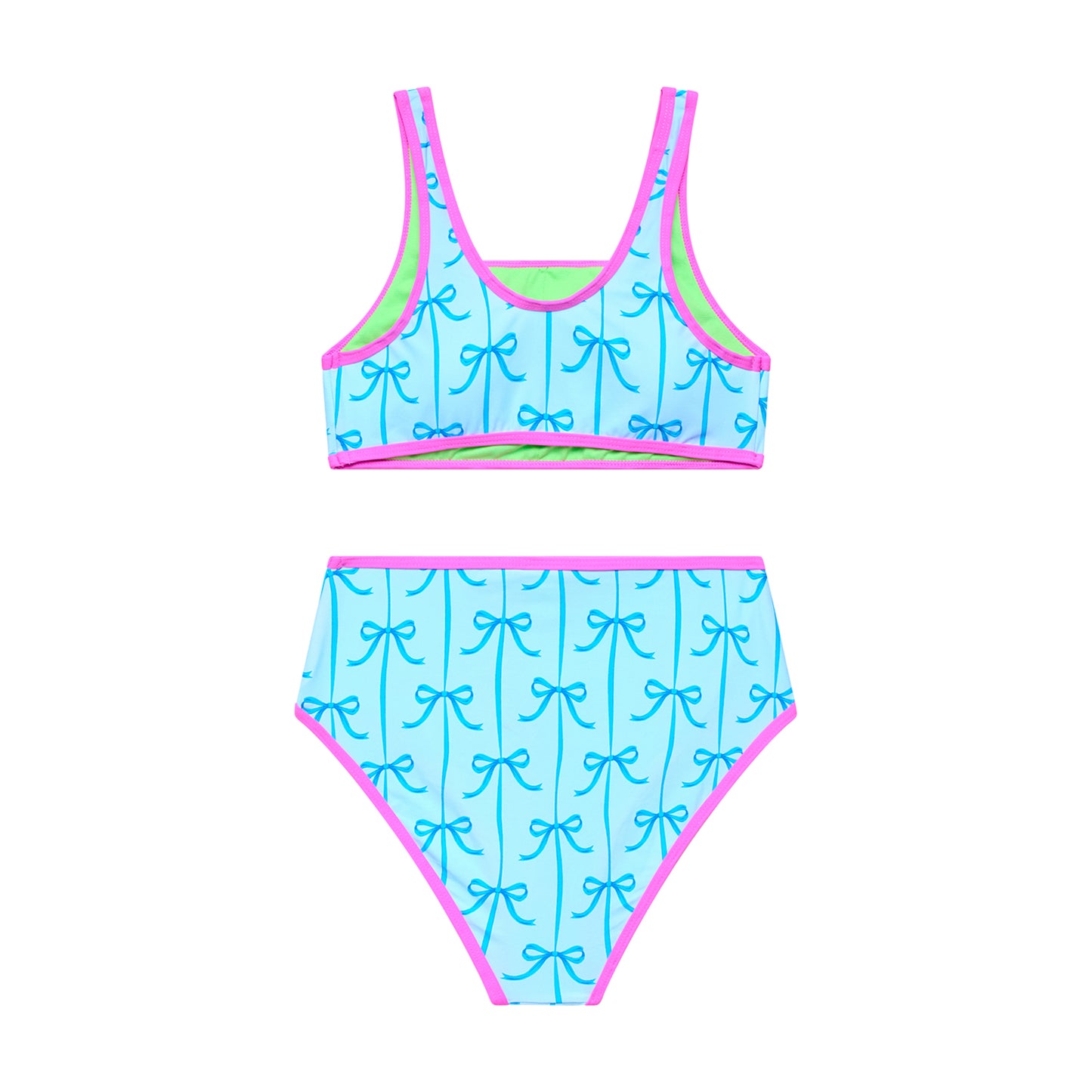 Big Girls Bow- Bralette Crop and High Waist Bottom