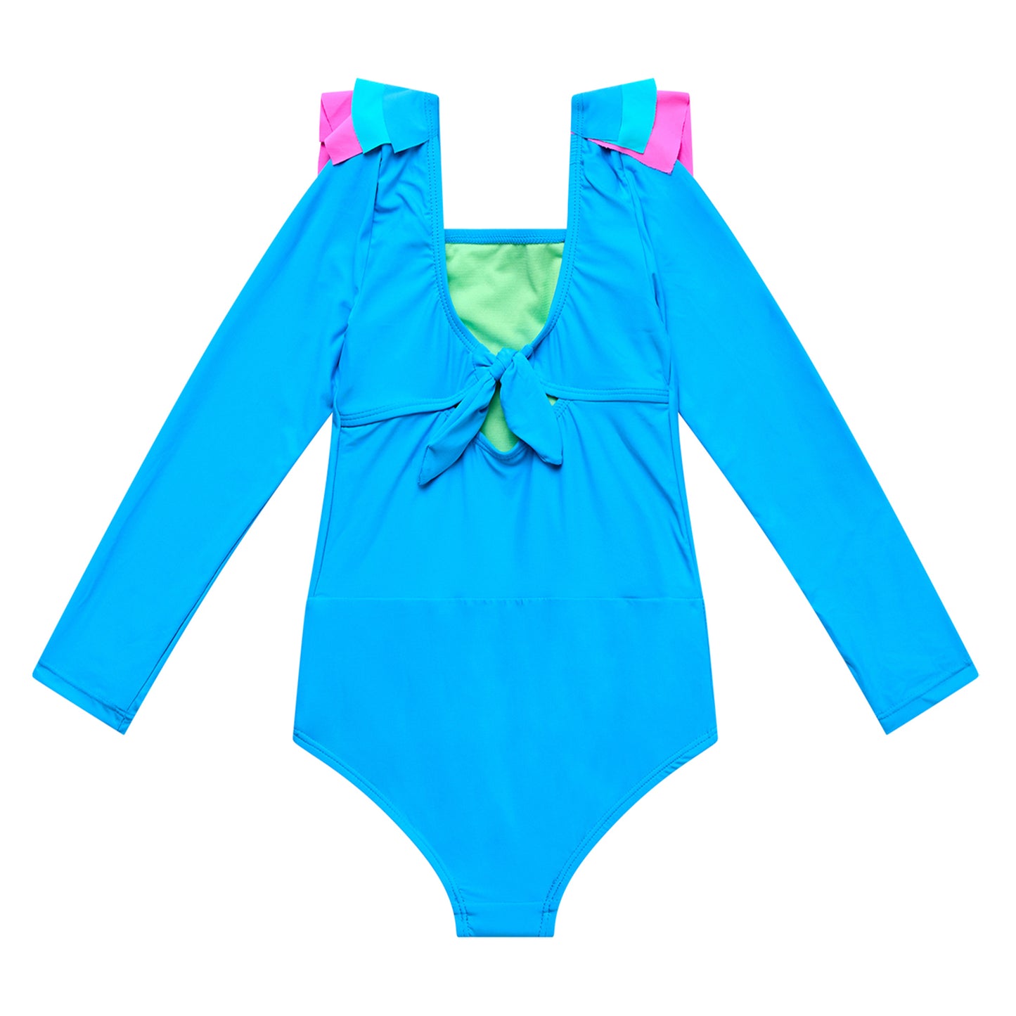 Little Girls Sunsets - Long Sleeve Ruffle Rash Suit