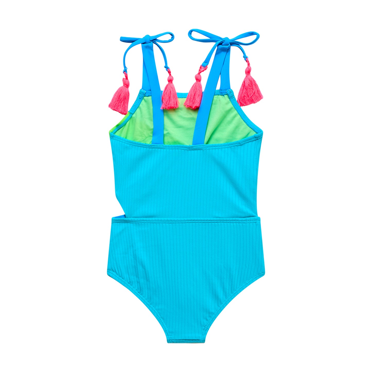 Little Girls Rays for Days - Tie Shoulder Cutout One Piece