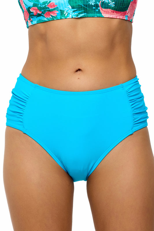 Good Karma - High Waist Chopra Swim Bottom - Bio Blue