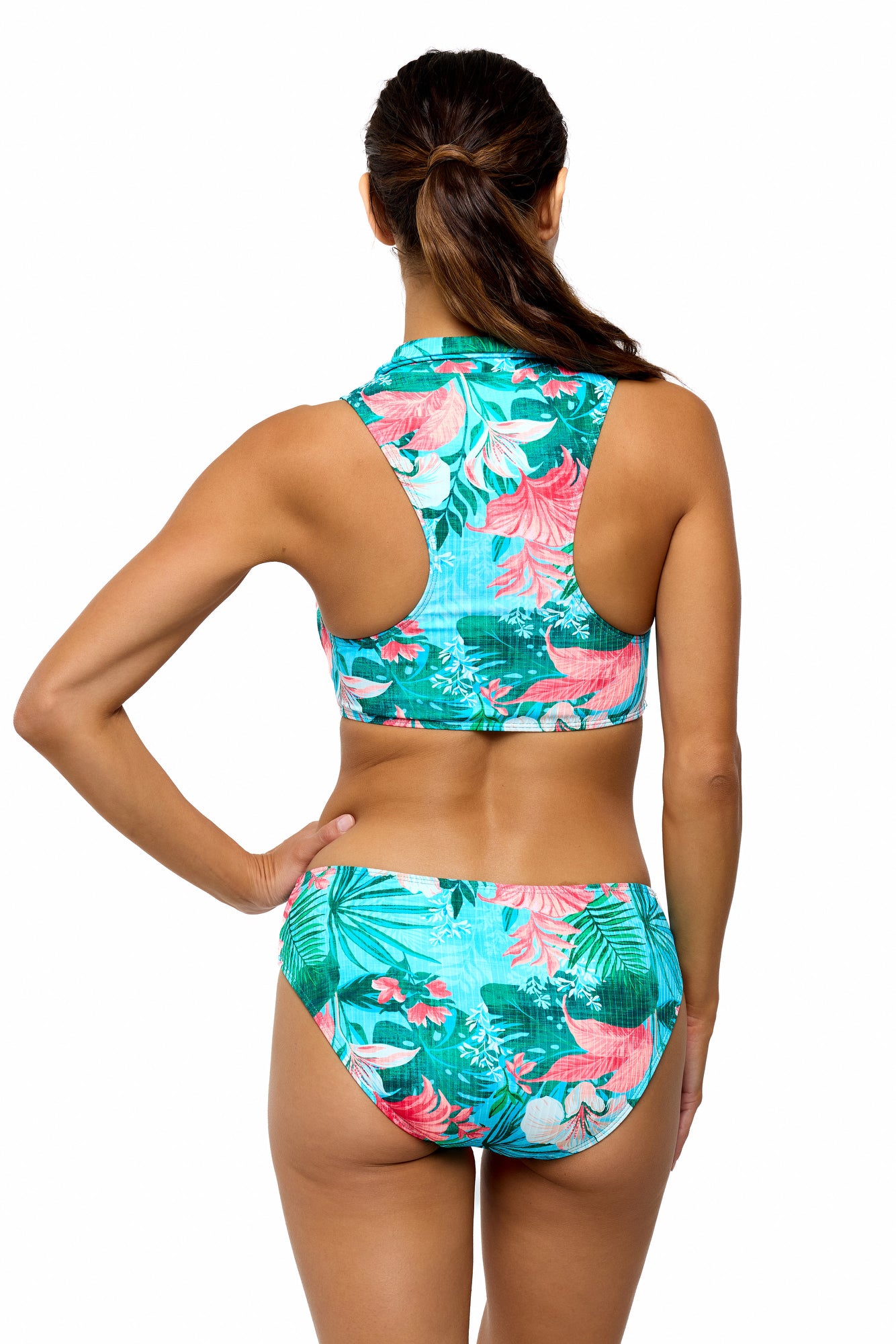 Coastal Love - Zip Up Crop Bikini Top