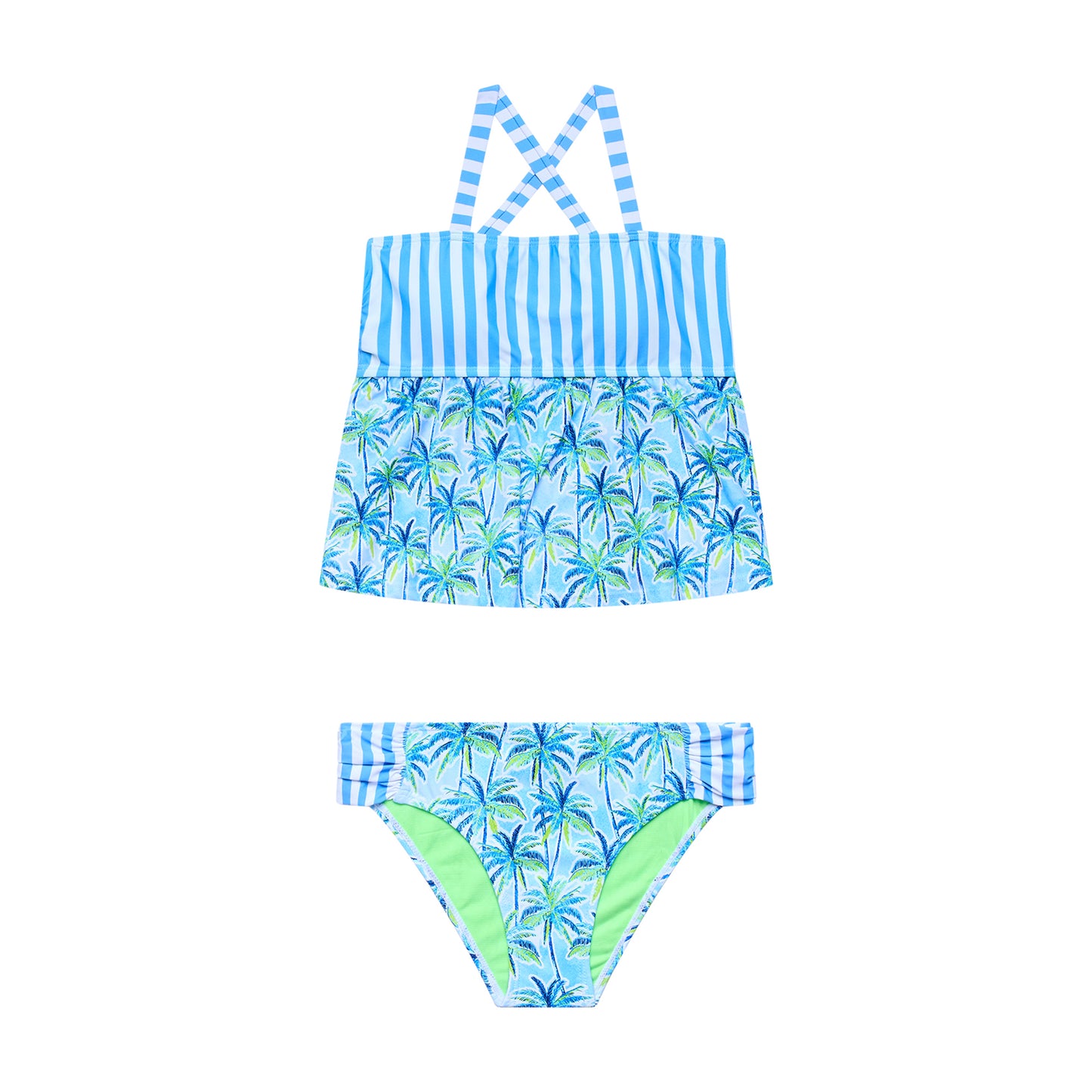 Big Girls Palm Paradise - Tankini and Side Shirred Bottom