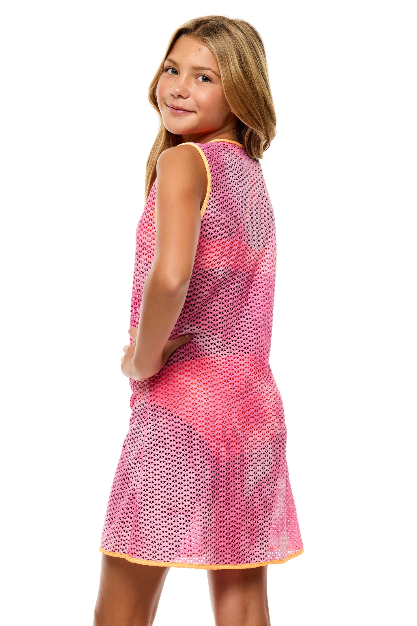Big Girls Tie Dye Crochet - Crochet Coverup Dress