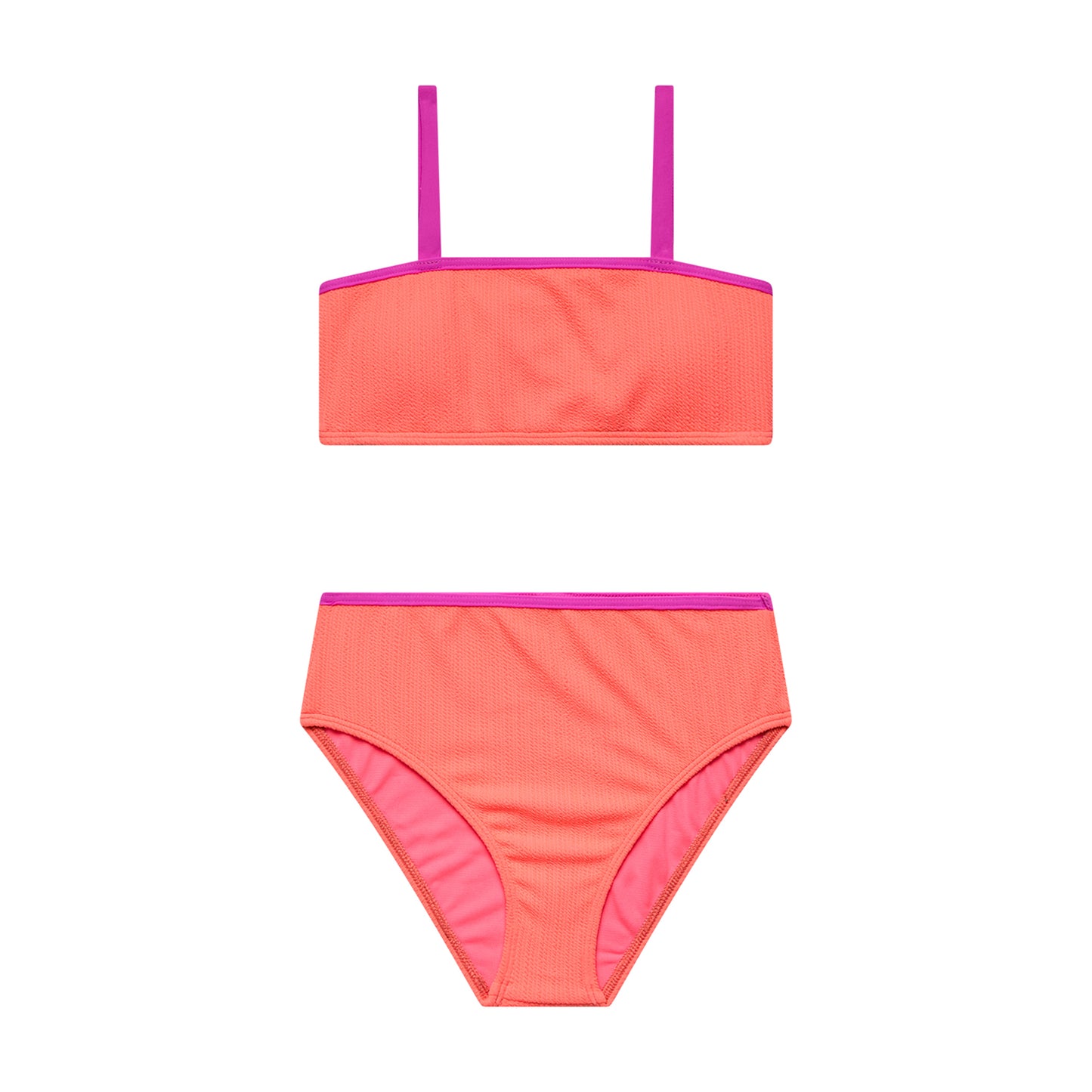 Big Girls Tide Pool - Bandeau Bra and High Waist Bottom - Slushy