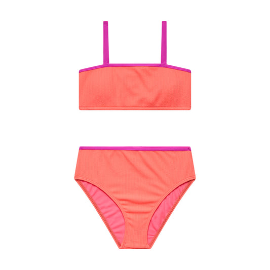Big Girls Tide Pool - Bandeau Bra and High Waist Bottom - Slushy