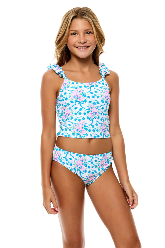 Puff Strap Tankini and High Waist Bottom