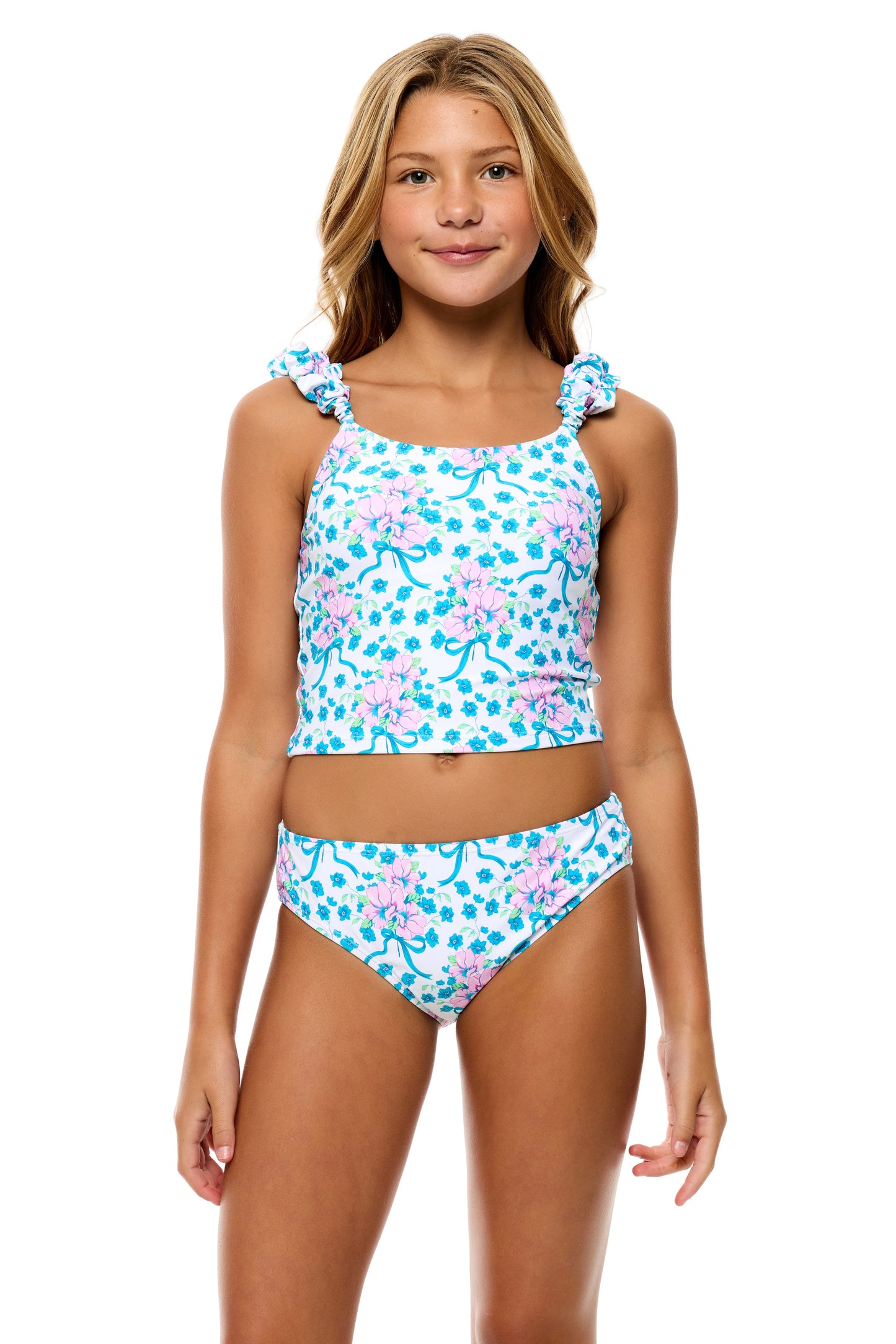 Puff Strap Tankini and High Waist Bottom