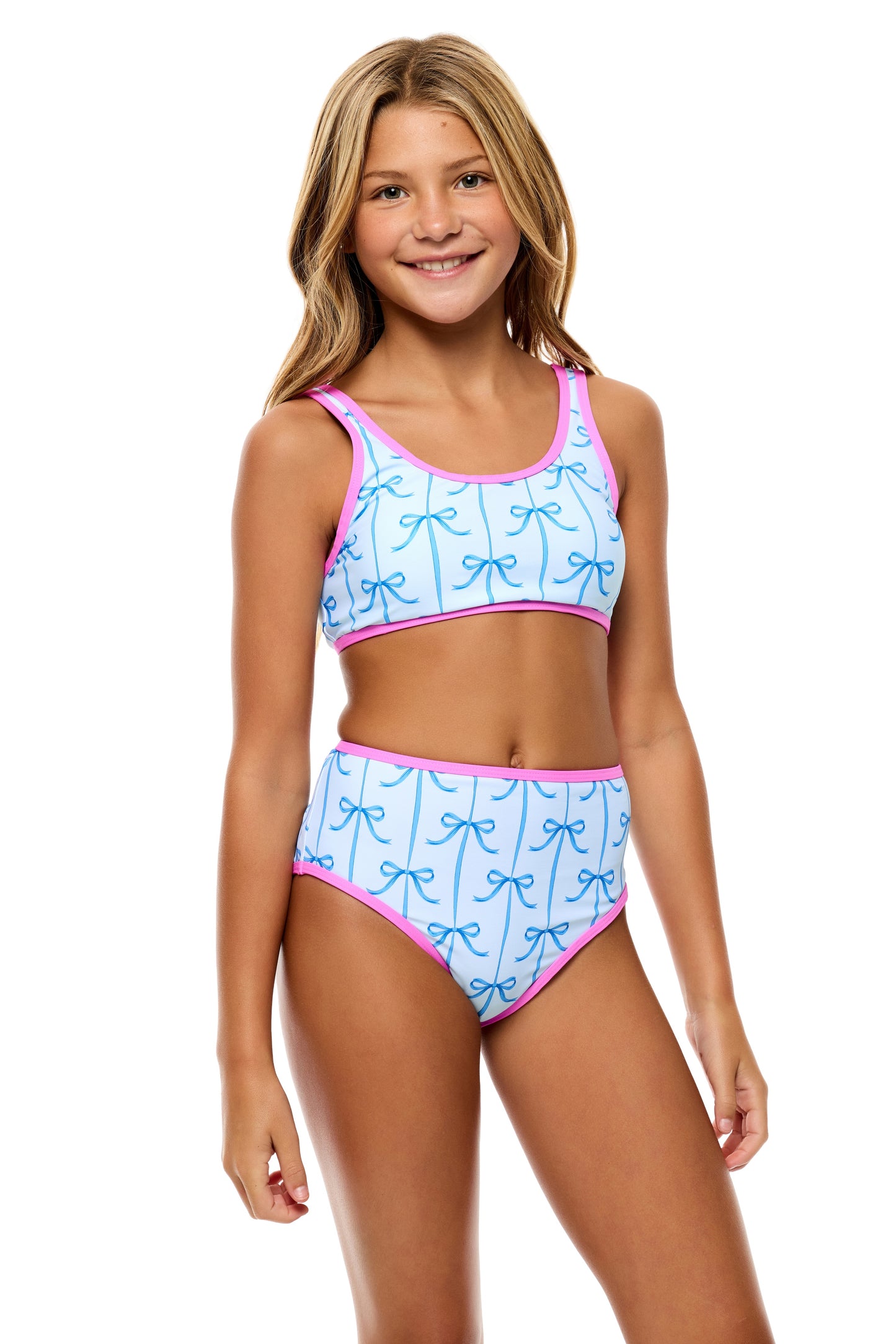 Big Girls Bow- Bralette Crop and High Waist Bottom