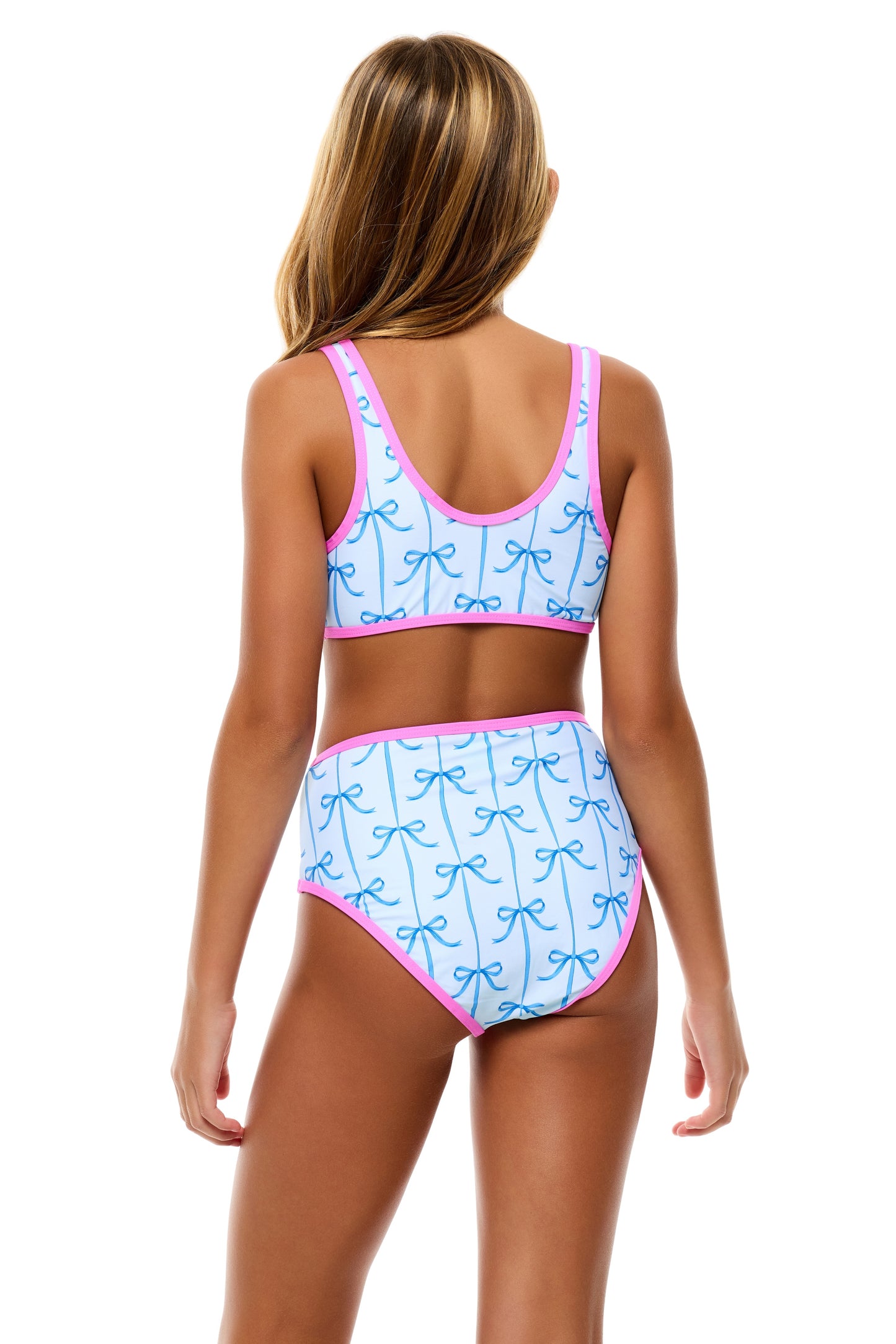 Big Girls Bow- Bralette Crop and High Waist Bottom