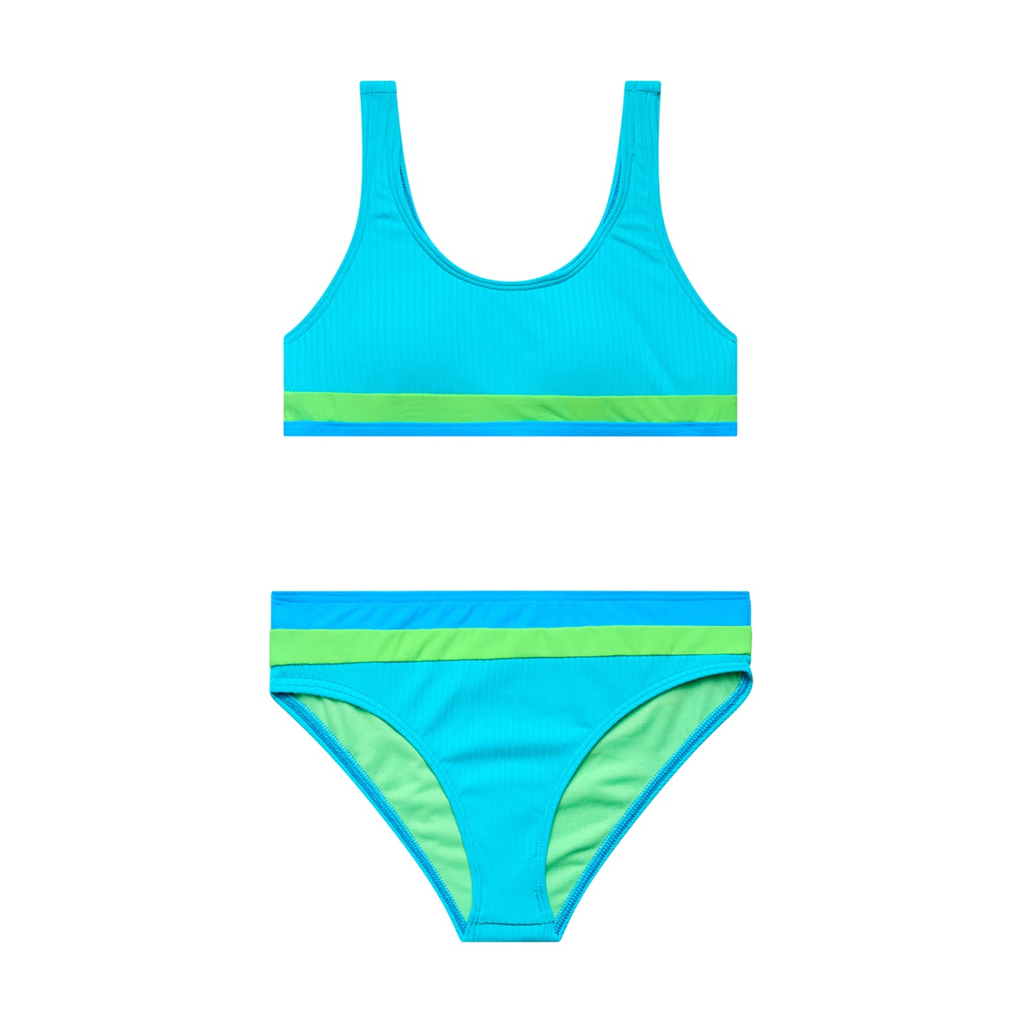 Big Girls Rays for Days - Colorblock Bralette and Hipster Bottom - Pool Party