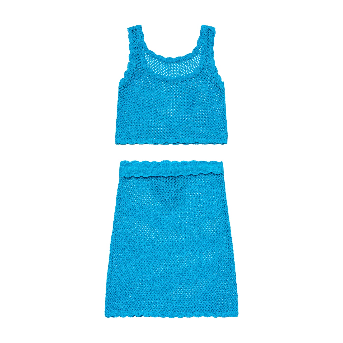Big Girls Cover Me in Sunshine - Crochet Matching Set - Turquoise