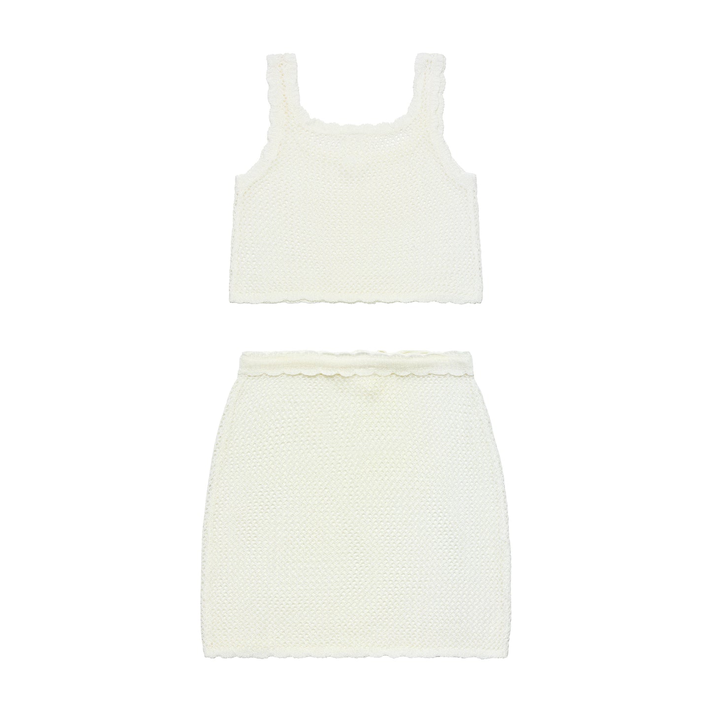 Big Girls Cover Me in Sunshine - Crochet Matching Set - White