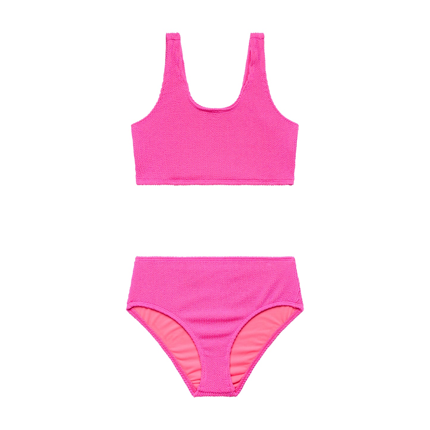 Big Girls Scrunchies - Longline Crop Bralette and High Waist Bottom