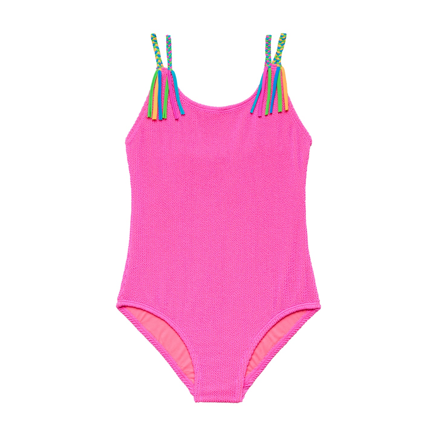 Big Girls Scrunchies - Braid with Fringe One Piece - Pink