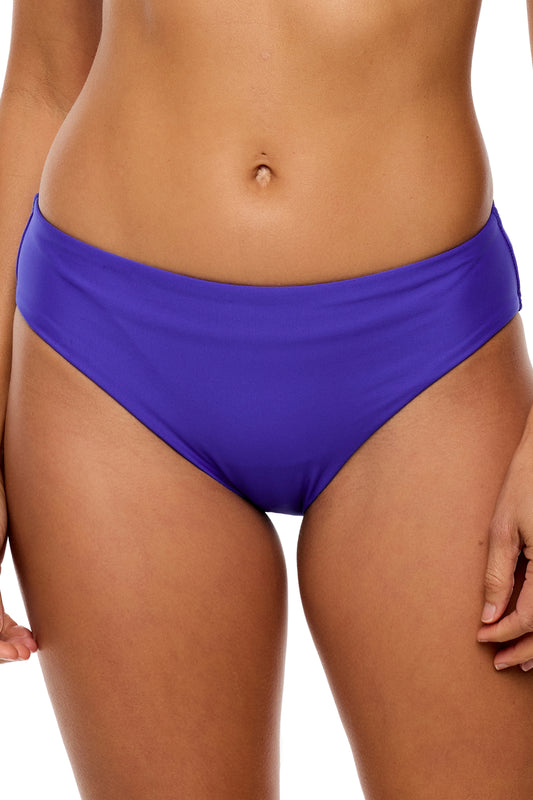 Good Karma - Shoreside Midrise Retro Swim Bottom - Dazzling Blue