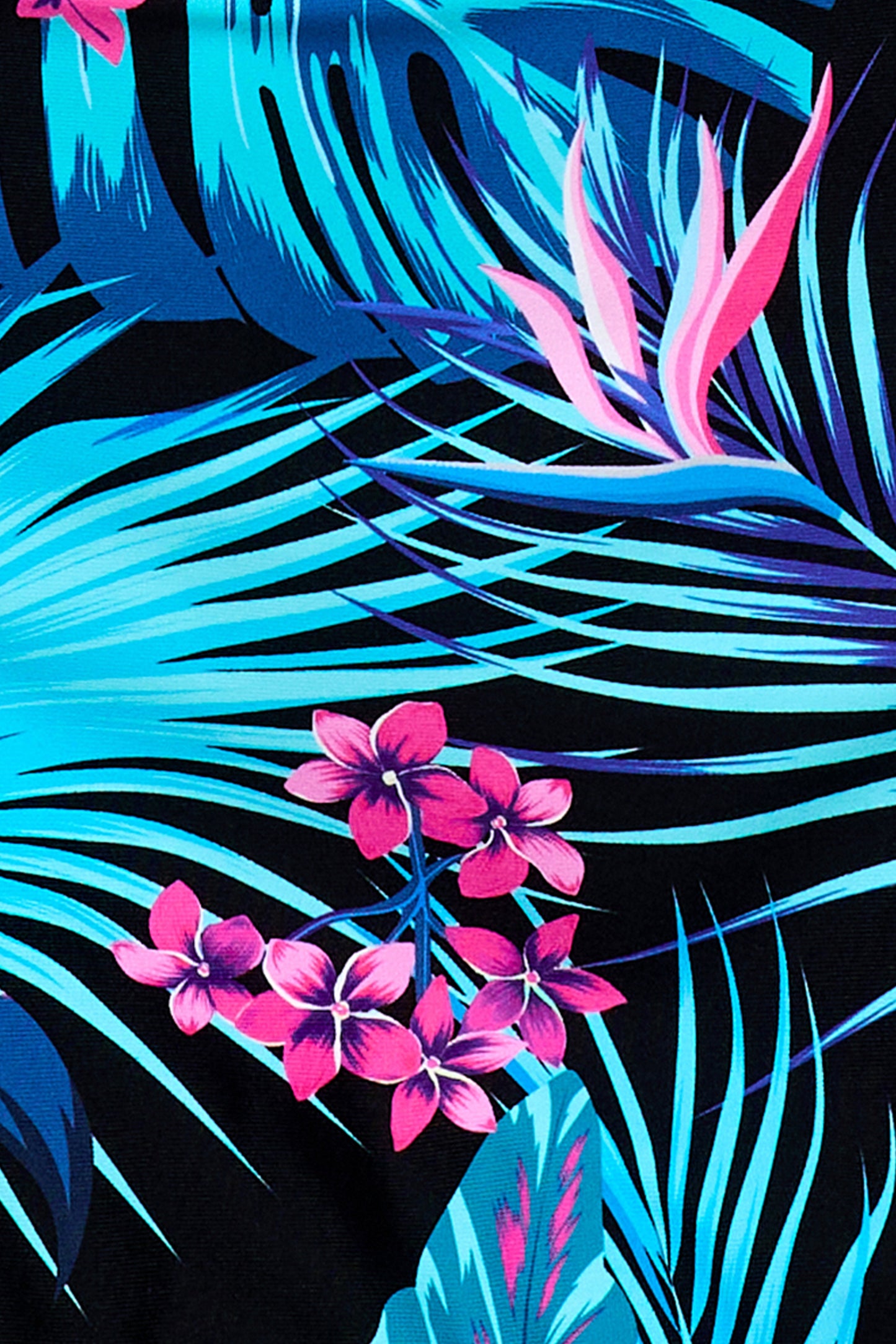 Island Luau - Short Sleeve Zip Malibu One Piece Swimsuit