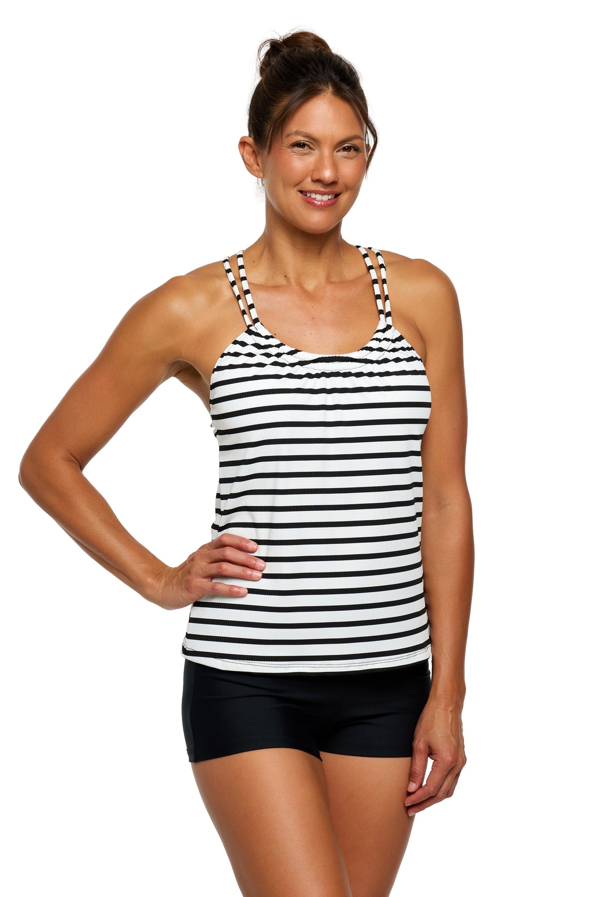Adriatic Stripe - Third Eye Tankini Swim Top