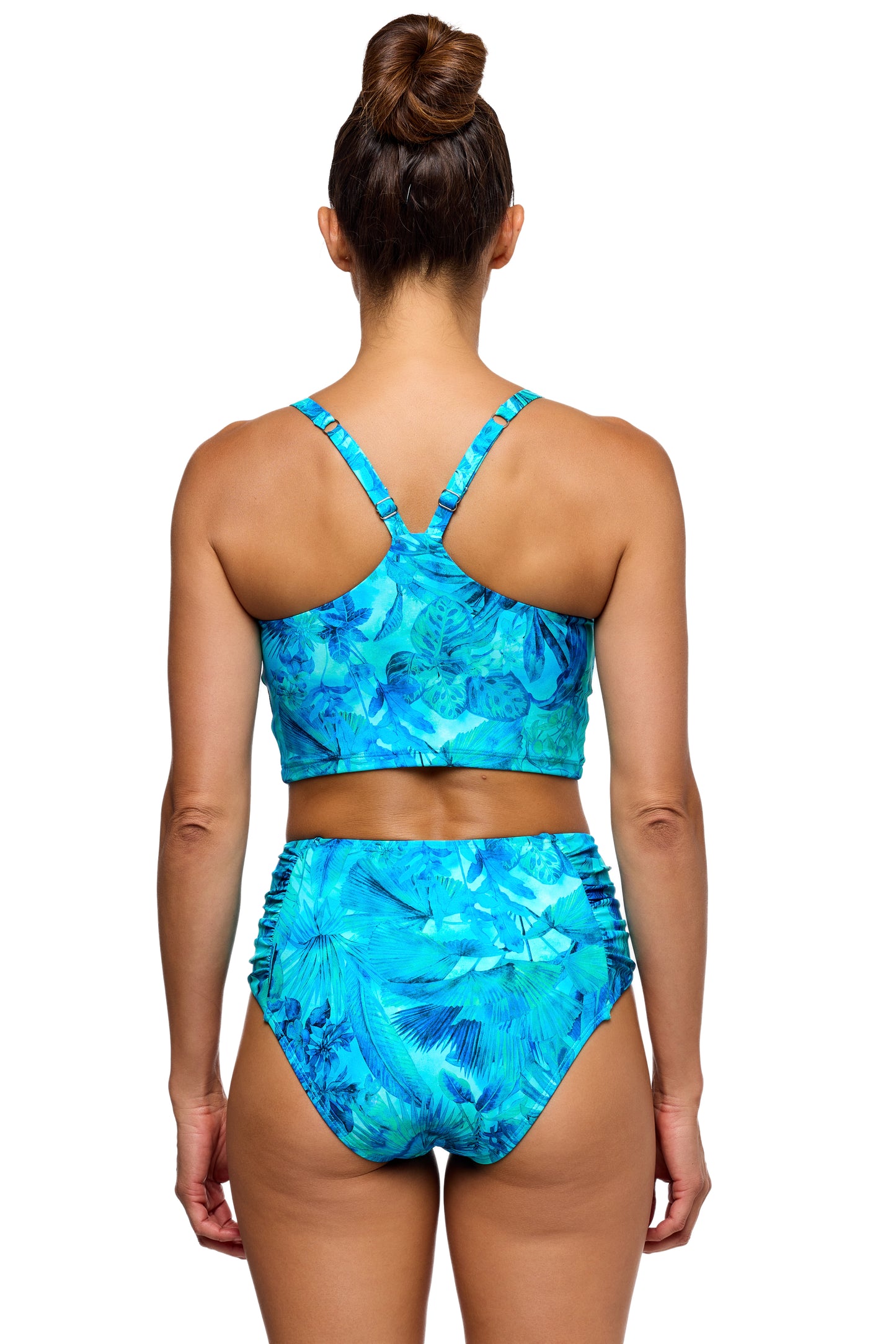 Tulum - Connected Scoop Crop Top - Hawaii Blue