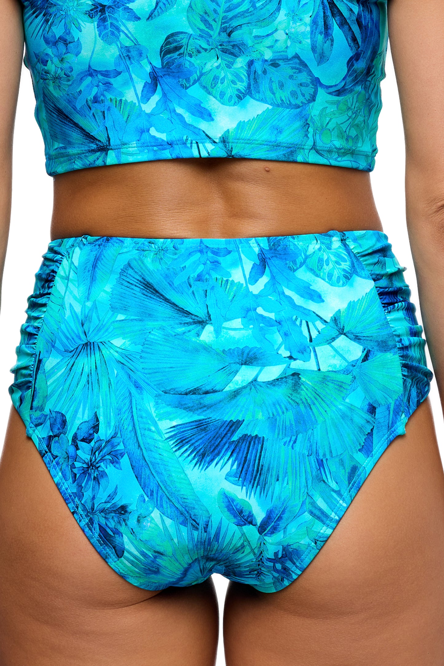 Tulum - High Waist Chopra Swim Bottom - Hawaii Blue