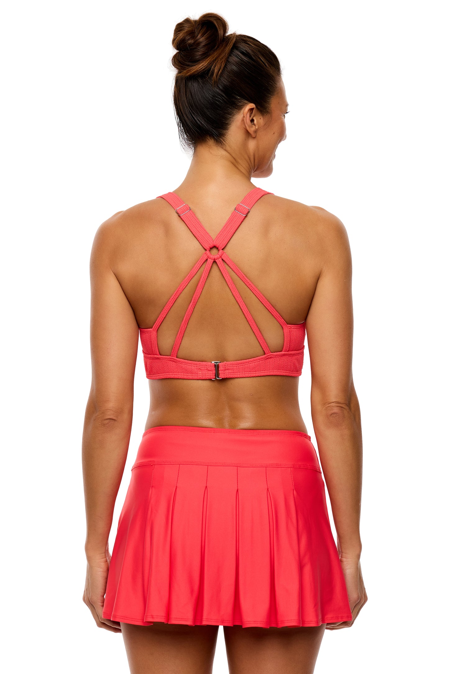 Good Karma - Courtside Swim Skort - Neo-Red