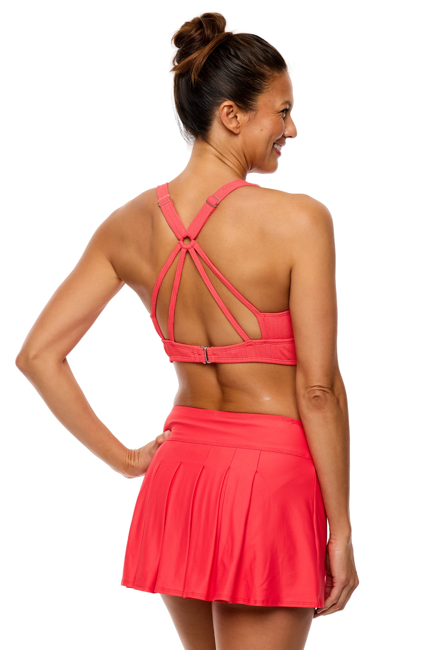 Good Karma - Courtside Swim Skort - Neo-Red