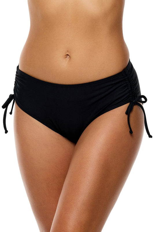Good Karma - Destination Midrise Cinch Side Swim Bottom - Black