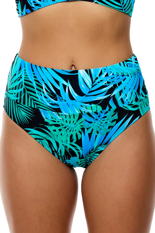Tahitian Garden - Harmony High Waist Swim Bottom - Black