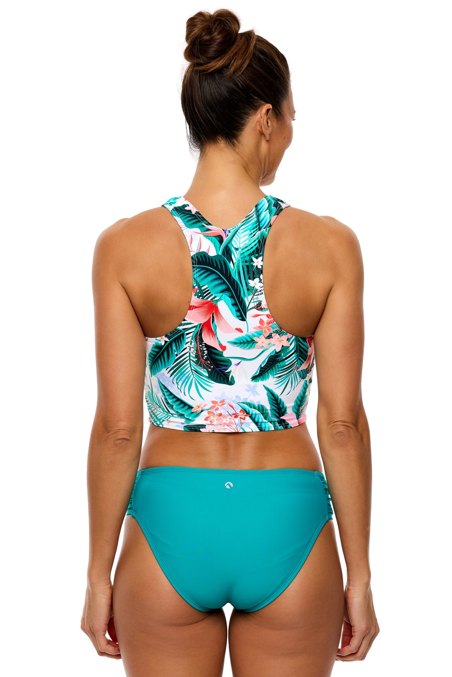 Native Fawna - Static High Neck Swim Top - White