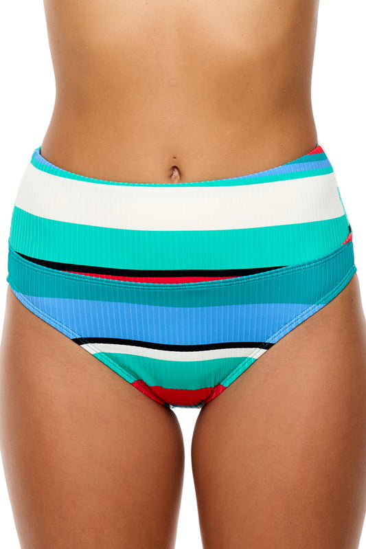 Big Island Stripe - Harmony High Waist Swim Bottom - Island