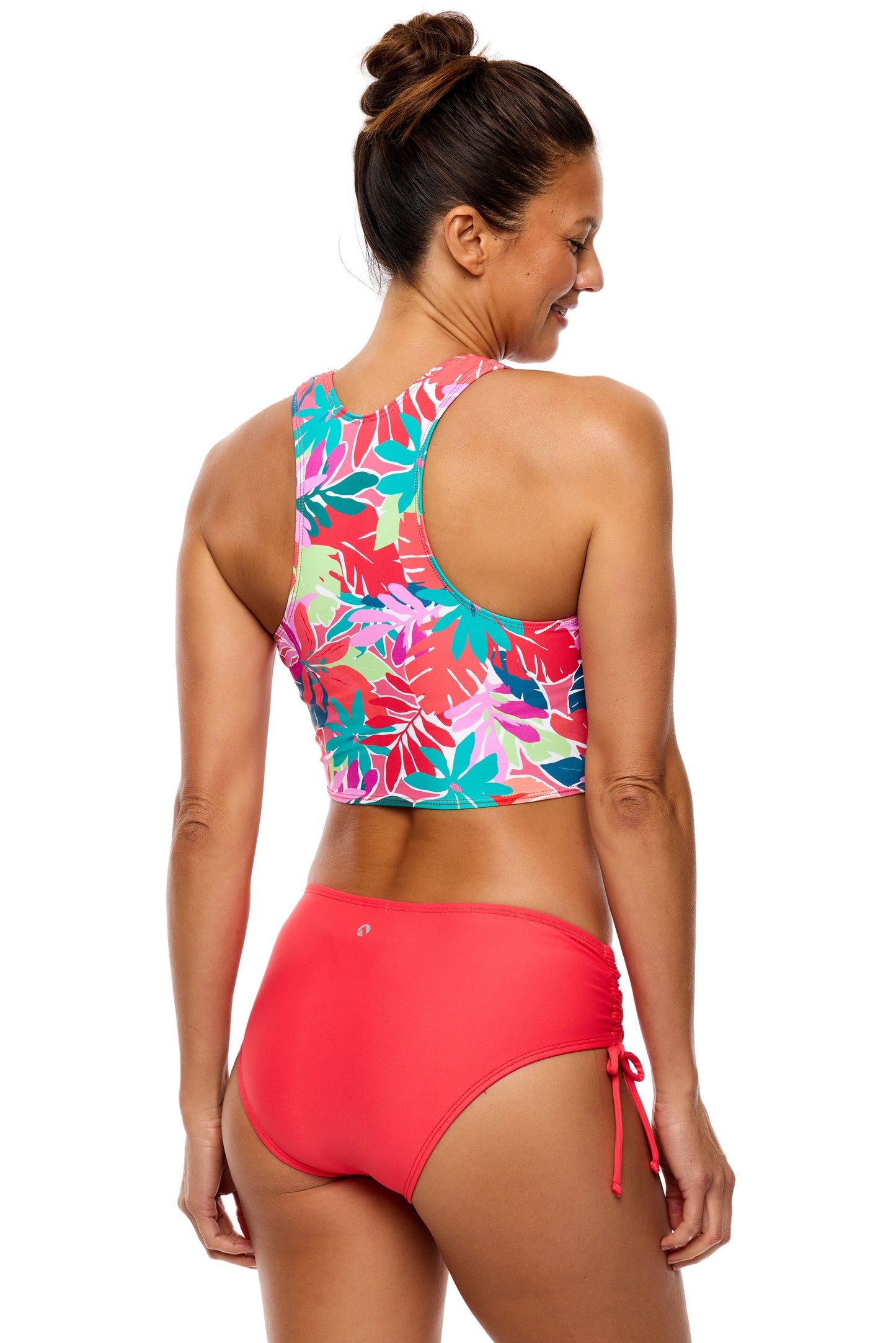 Good Karma - Destination Midrise Cinch Side Swim Bottom - Neo-Red