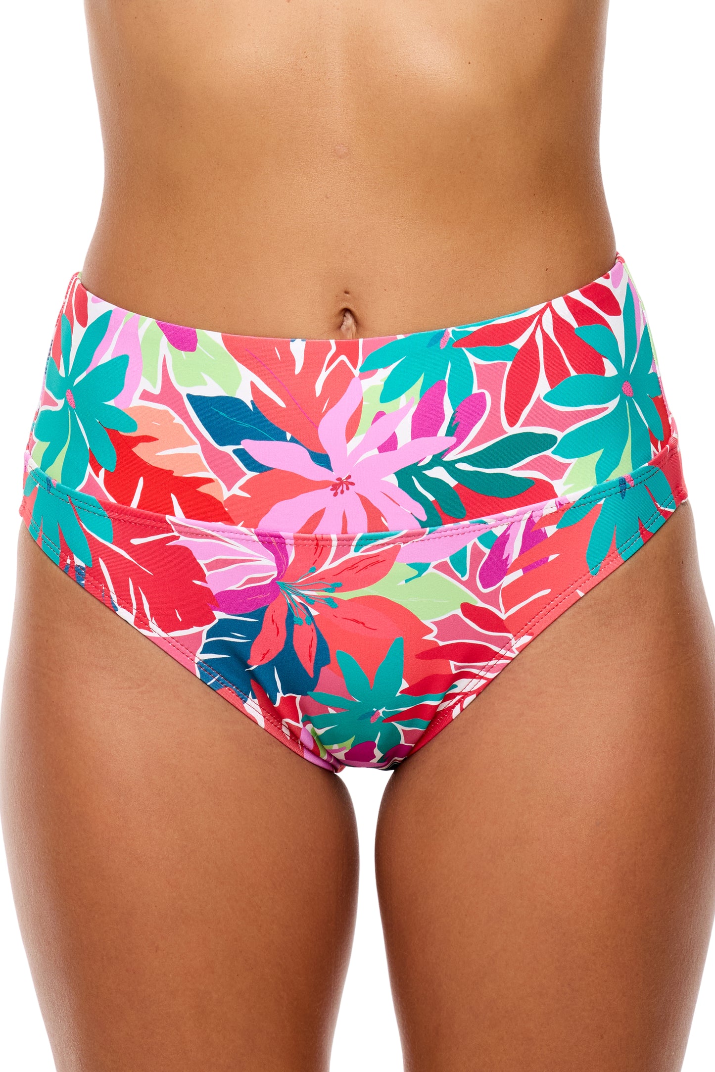 Beach Club - Harmony High Waist Swim Bottom - Red