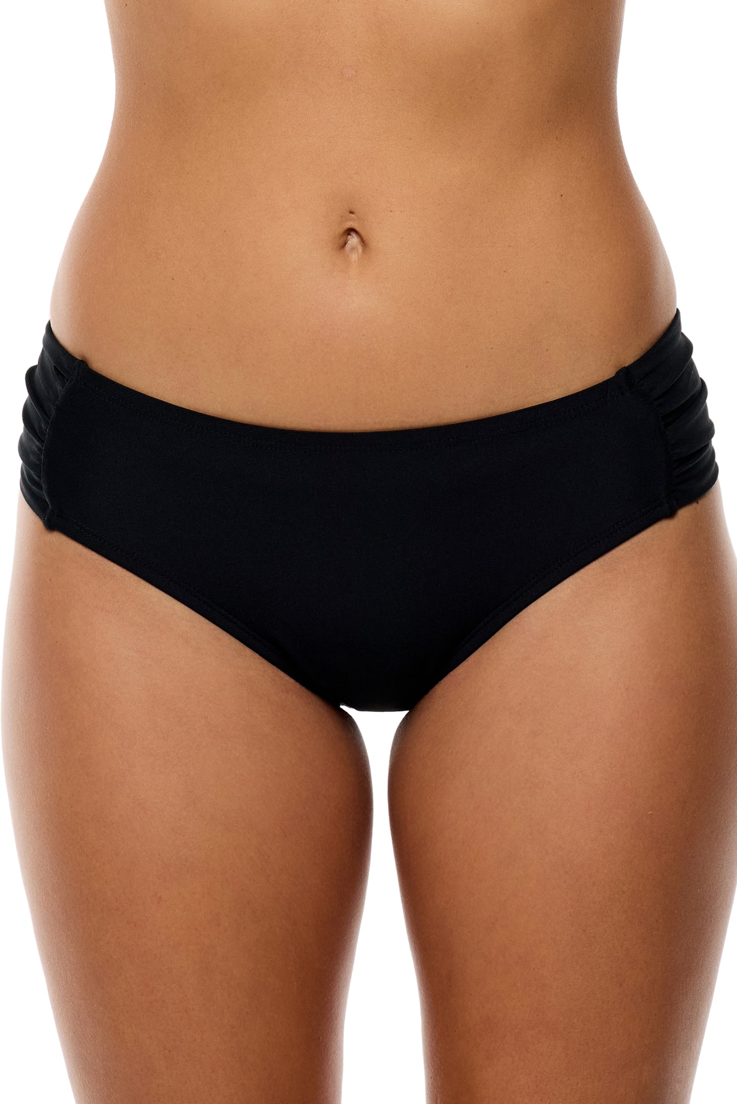Good Karma - Chopra Midrise Tab Side Swim Bottom - Black