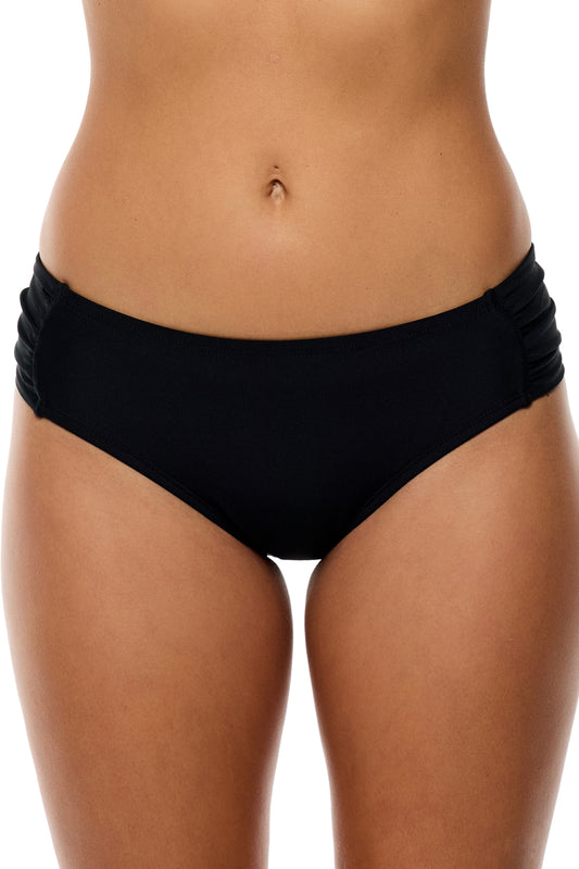 Good Karma - Chopra Midrise Tab Side Swim Bottom - Black
