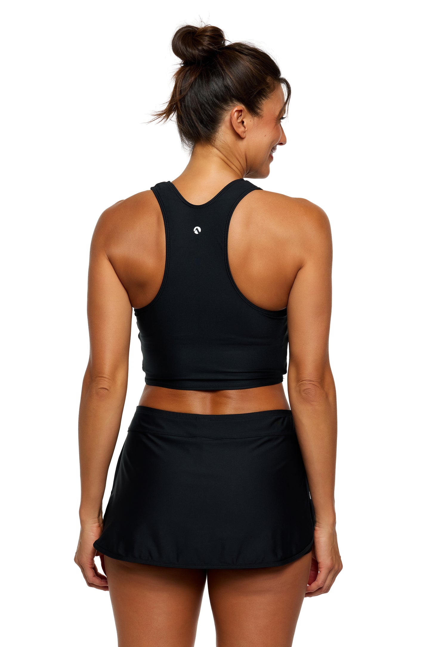 Good Karma - Static High Neck Swim Top - Black
