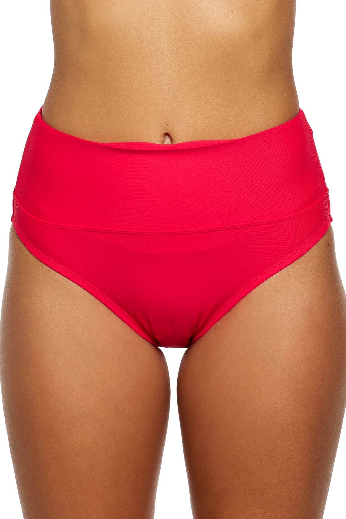 Good Karma - Harmony High Waist Swim Bottom - Hibiscus Red