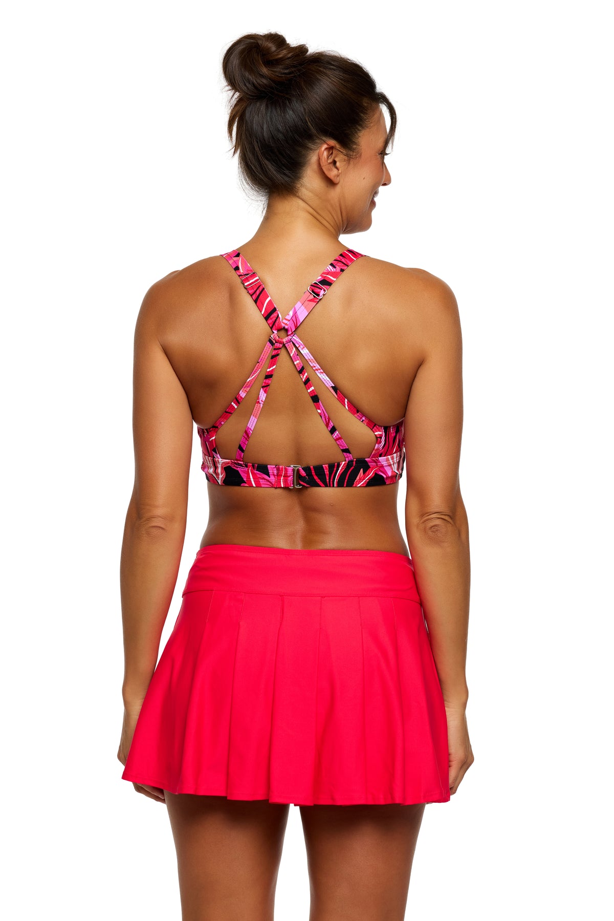 Good Karma - Courtside Swim Skirt - Hibiscus Red